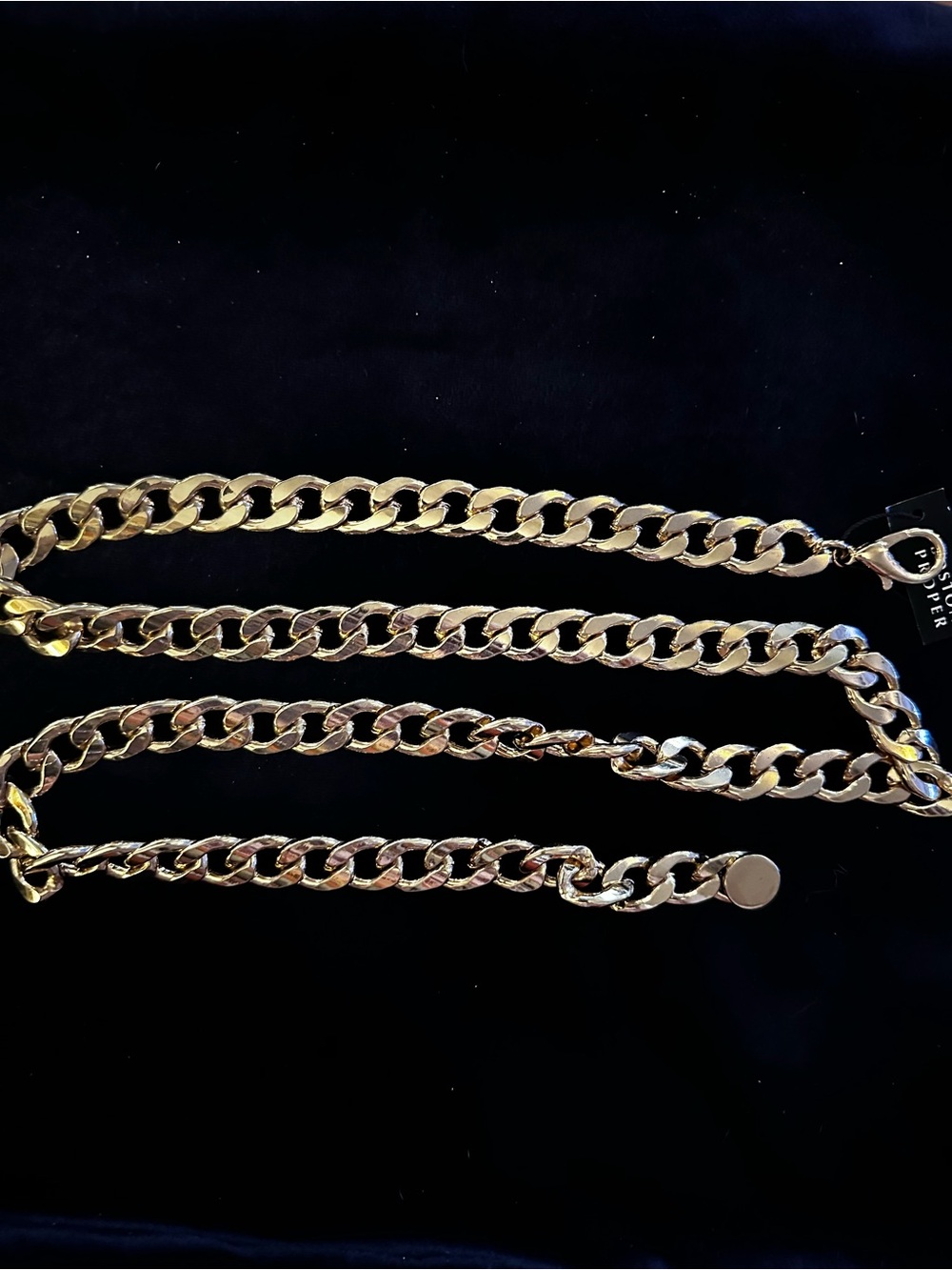 Boston Proper Gold-Tone Curb Chain Belt